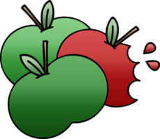 gradient shaded cartoon juicy apple png