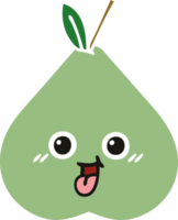 flat color retro cartoon pear png