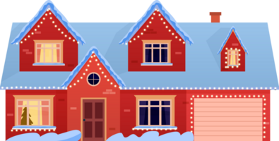 winter huis met Kerstmis decoratie png