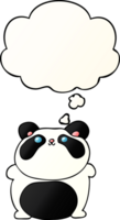 cartoon panda and thought bubble in smooth gradient style png