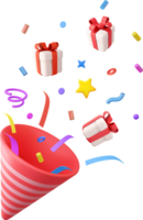 3D Party popper png