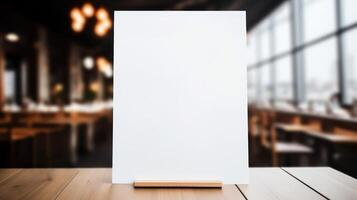 AI generated Blank Canvas Presentation - Cafe Background photo