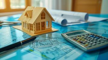 AI generated Architectural Planning of House Construction photo