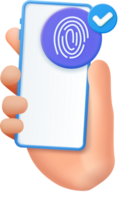 Electronic fingerprint on pass scanning mobile phone png