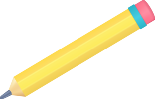 Pencil 3D render model png