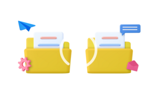 Yellow folder with files. png