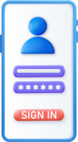 cuenta iniciar sesión y contraseña formar en teléfono inteligente aplicación png