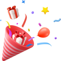 3d Party Popper png