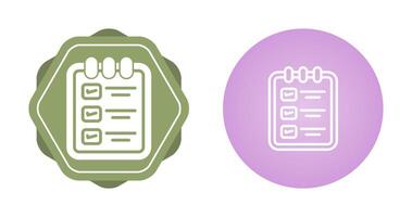 Memo pad with checklist Vector Icon