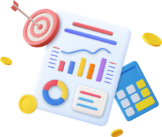 3d Calculator, bar chart, shooting target png