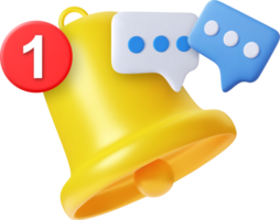 3D Notification message bell. png