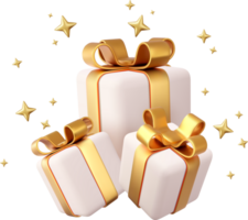 3d white gift boxes png