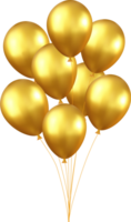 3d Realistic gold Happy Birthday Balloons png