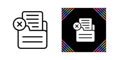 documento rechazado vector icono