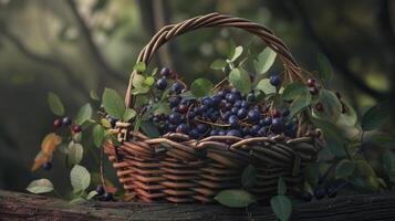 AI generated A realistic portrait of huckleberry in a basket photo
