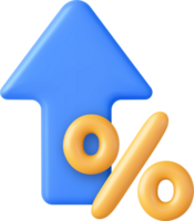 3d seta com percentagem símbolo png