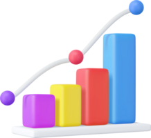 3d Business bar graph strategy concept png