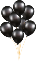 3d realistico nero contento compleanno palloncini png