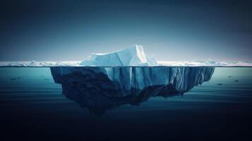 ai generado calma aguas - iceberg reflexión foto