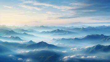 AI generated Serene Mountain Peaks Above Clouds photo