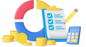 3d finanziell Graph Wirtschaft Analytik png