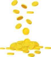 3D Stack of Gold Coins Icon png