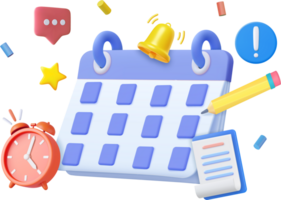 3d calendario concetto png