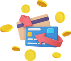 3d render Credit card png