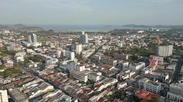 Phuket Old Town District Aerial video