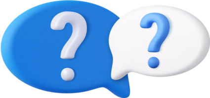 3d Speech bubble with question mark. png