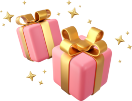 3d pink gift boxes png