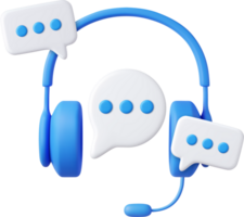 3D Hotline support service with headphones. png