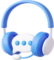 3D Hotline support service with headphones. png