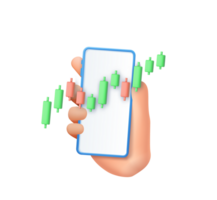 3d Candle stick graph chart of online stock png