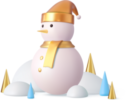 3d alegre Natal boneco de neve png