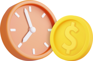 3d alarm clock with Investing money png