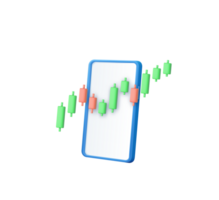 3d Candle stick graph chart of online stock png