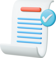 3d White paper task management todo check list png