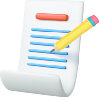 3d Copywriting, writing icon. Document concept png