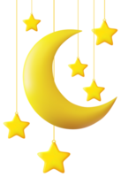 Abstract moon or crescent with stars. png