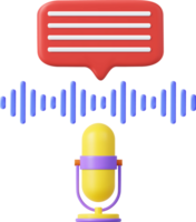 3d podcast microfone png