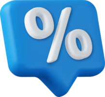 3d simbolo percentuale icona Messaggio bolla png