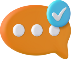 3d Approved Checkmark and Social media message. png