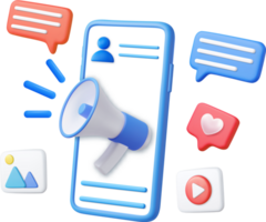 3d megaphone speaker or loudspeaker bullhorn png