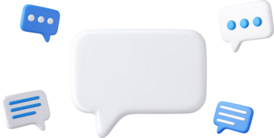 3d Blank white speech bubble pin png