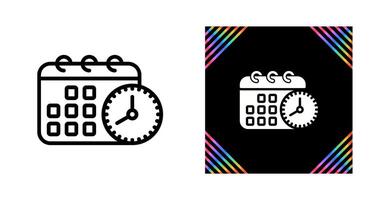 Calendar with clock Vector Icon