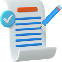 3d White paper task management todo check list png