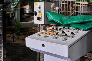 control panel for an automated production line at a modern sawmill photo