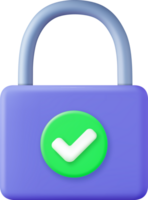 Yellow locked padlock icon with white check symbol png