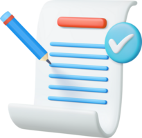 3d White paper task management todo check list png